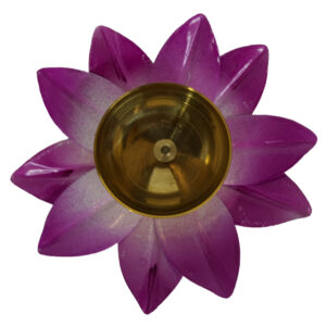Brass Lotus Diya Rose Colour Big